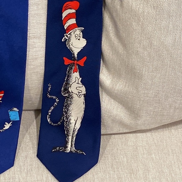 Dr. Seuss silk neckties 2 New ties “The Cat 🐈‍⬛ in The Hat” 🎩 - Picture 4 of 16
